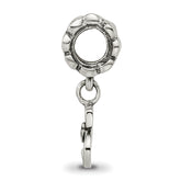 Sophia Jewelers Sterling Silver 925 Letter S Dangle Bead with Antiqued Finish